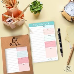 DOIFY Daily To Do List Notepad -70 Thick Sheets With Pen, 7 x 10 inches